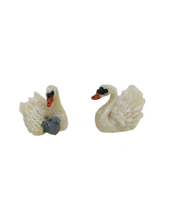 Cisnes resina para el Belén.