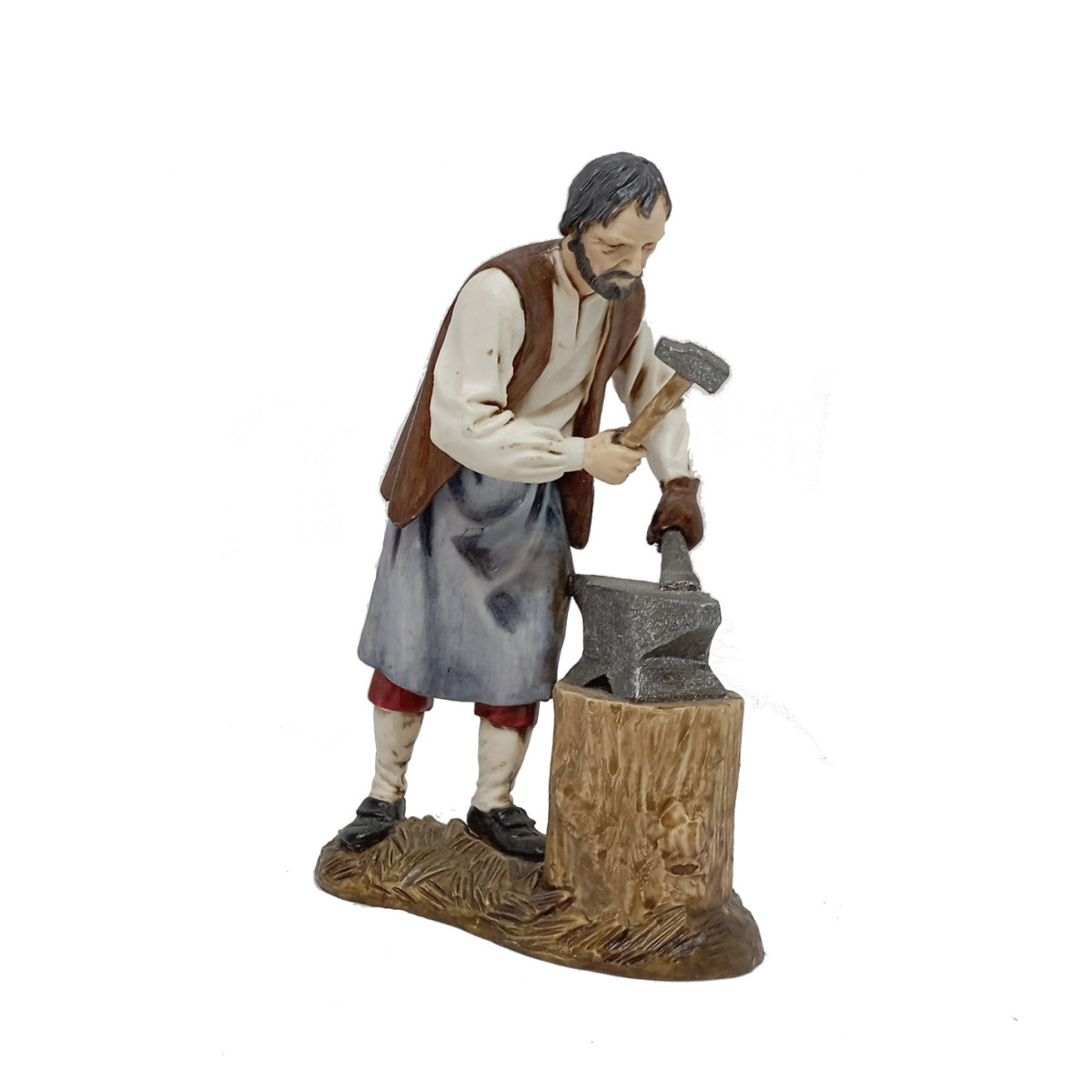 Figura escayola Herrero con forja a Juego. Altura 20 cm. Aproximadamente.  Decoración belenes de Navidad para Pintar Manualidades