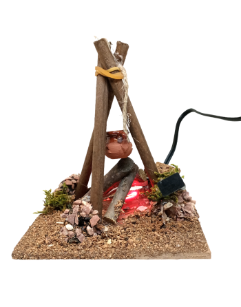 tripode hoguera con luz...