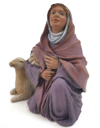 Pastora con corderos