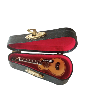 Mini Guitarra Eléctrica De 6 Cuerdas Con Soporte Y Funda – Modelo En Miniatura Para Decoración Y Regalo, 10 Cm (Rojo)