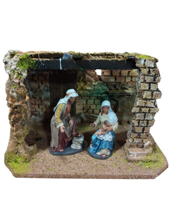 Figuras de belén y portal