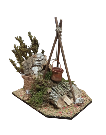 Hoguera con luz para el belén