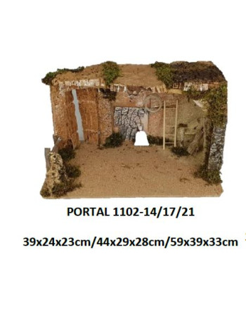 Portal para el belén en corcho