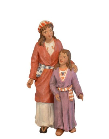 Pastora con niña para el belén