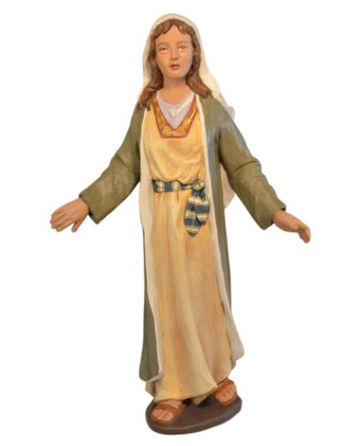 Pastora dando la mano a niñas