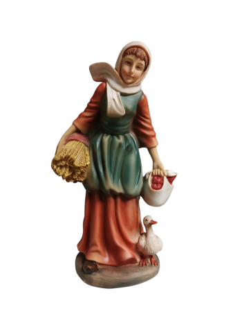 Pastora con cesta y oca...