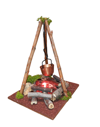 Tripode hoguera con luz...