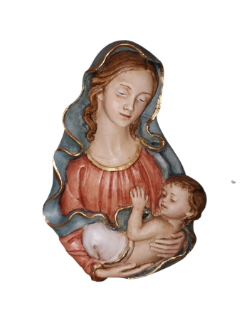 Virgen en marmolina relieve