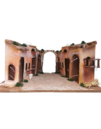 Pueblo corcho para el Belén.
