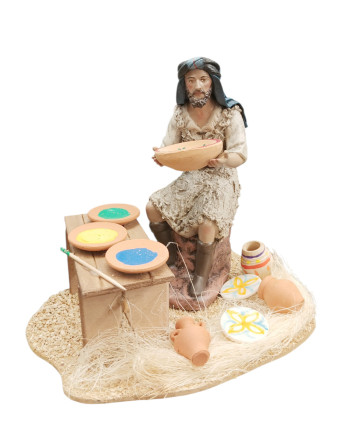 Pastora pintando cerámica...