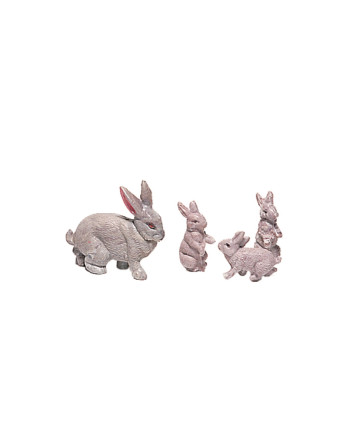 Conejo con crías plástico 7 cm. 00006.