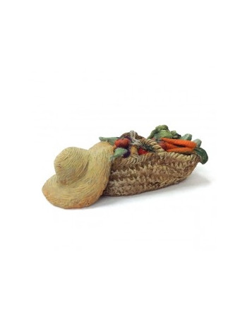 Capazo con sombrero de paja Montserrat Ribes. 15 cm. 371.