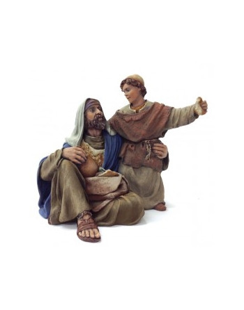 Pastor y niño con pan Montserrat Ribes. 20 cm. 375.