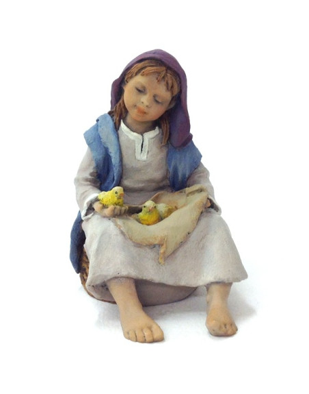 Niña con pollitos Montserrat Ribes 15 cm. 383.