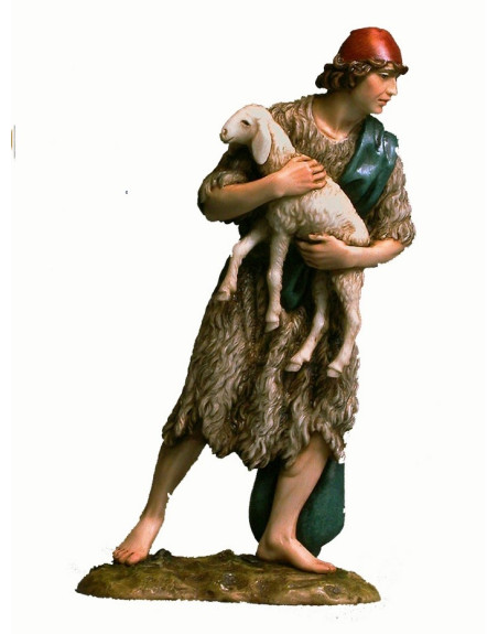 Pastor de pie con oveja resina Landi 18 cm. ML00241.