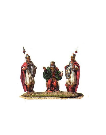Herodes y dos soldados barro lienzado en 15 cm. 15.5919.