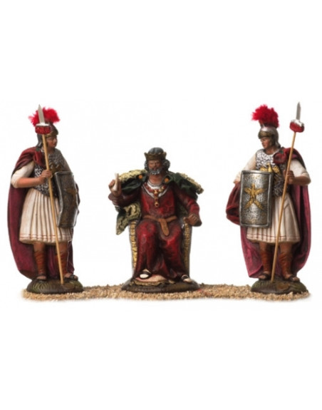 Herodes y dos soldados barro lienzado 20 cm. 20.9919.