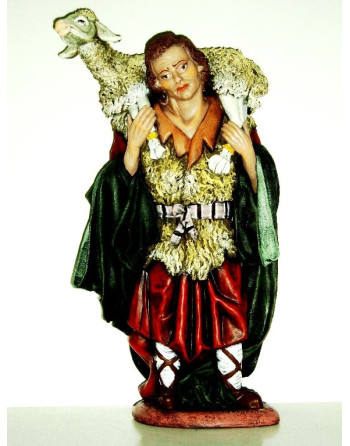 Pastor con cordero de barro lienzado 40 cm. 40.B904.