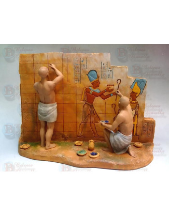 Grupo egipcios pintando...