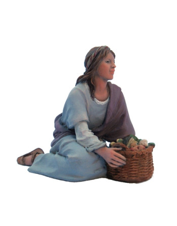Pastora adorando con cesta...