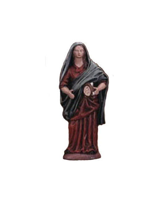 Pastora con pandereta barro lienzado. 1202-2.