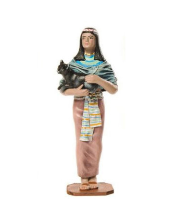 Egipcia con gato. EGA218