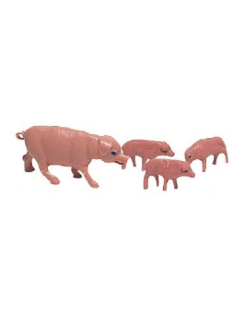 Cerdo con crías plástico. 7 cm. 00003.