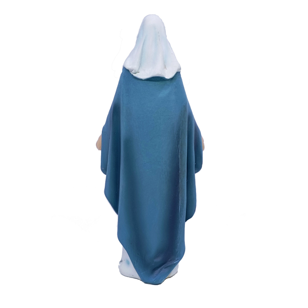 Imagen de la Virgen milagrosa en resina pintada a mano en azul y blanco ...