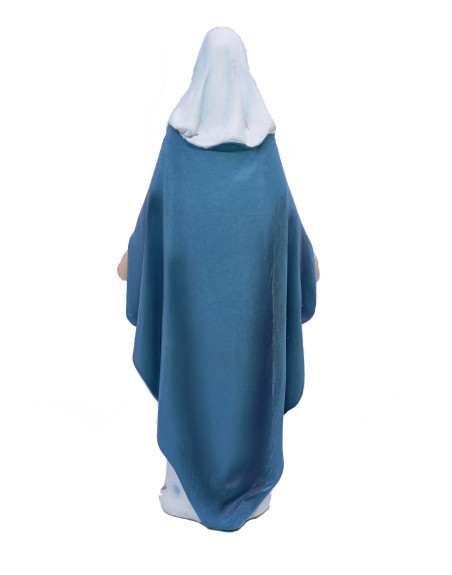 Imagen de la Virgen milagrosa en resina pintada a mano en azul y blanco ...